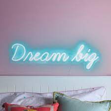 Neon signs for bedroom uk. Dream Big Neon Sign Wall Light Lights4fun Co Uk