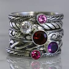Customized For You 3mm Gemstone Stacking Ring Family Etsy In 2020 Gemstone Stacking Ring Mother Rings Jewelry