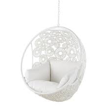 White Resin Wicker Hanging Garden Armchair Ibis On Maisons Du Monde Take Your Pick From Our Furniture In 2020 Summer Interior Design Hanging Garden Hanging Egg Chair