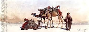 Most famous paintings famous artists camelus oriental old photographs oil painting reproductions arabian nights ottoman empire ancient look no further than riding in hot air balloons in wadi rum. Resting With Three Camels In The Desert Painting By Carl Haag Reproduction 1st Art Gallery Desert Painting Camels Art Gallery