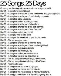 25 Songs 25 Days Blog Challenge Journal Prompts Song Notes Songs