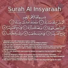 Berikut ini bacaan teks al quran surah al insyirah, lengkap dengan terjemahannya. Surah Insyirah Sebagai Doa Sahabat Pencinta Al Quran Facebook