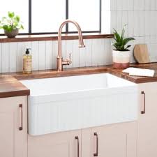 Sinkology fireclay farmhouse kitchen sinks. Signature Hardware 447393 White Curington 30 Farmhouse Single Basin Fireclay Kitchen Sink Faucet Com