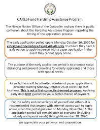 Navajo Nation President Jonathan Nez On Twitter Hardship Assistance Program Application Opens To Elders And Special Needs Individuals Online Application Will Open To All Enrolled Members On Nov 2nd Https T Co Iqs3y8dwq2