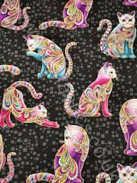 Benartex Cat I Tude Artist O Cats Black 100 Premium Cotton Fabric