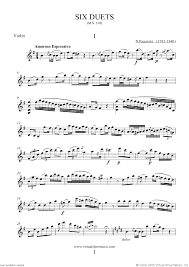 Paganini Six Duets Sheet Music For Violin And Guitar Sheet Music Acoustic Guitar Chords Cello Sheet Music
