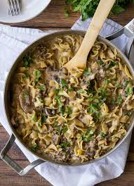 Milk, ketchup, nonstick cooking spray, fresh thyme, medium carrot and 14 more. One Skillet Ground Beef Stroganoff I Wash You Dry
