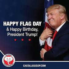 Happy Flag Day and 78th birthday, President Trump! 🇺🇸🎂 Flag Day honors  the adoption of the Stars and Stripes as the official flag of the United  States in 1777. Our flag stands