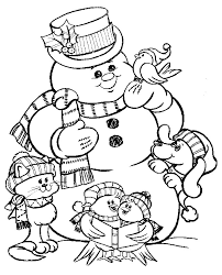 These free printable snowman worksheets are perfect for cold winter days as students practice phonics skills while strengthening fine motor skills! Snowman Christmas Coloring Pictures For Kids Drawing With Crayons
