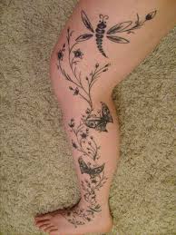 Butterfly Vine Tattoo Designs On Leg Great Tattoo Design Ideas Vine Tattoos Leg Tattoos Butterfly Tattoo