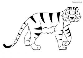 Einfacher Tiger Ausmalbild Ausmalen Zootiere Ausmalbilder