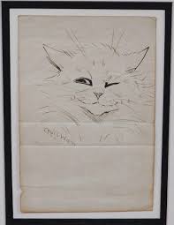 Today we are going to learn how to draw a cat. Louis Wain Signed Original Pen And Ink Drawing Of A Cat Very Good No Binding 1st Edition Signed By Author S Meier And Sons Rare Books