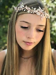 Buy This Rose Gold Hair Accessory Features Leaf and Rhinestone Accents,  Boho Wedding Hair Vine Online in India