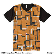 Black And Orange Graphic T Shirt Cool Orange Black White All Over Print Shirt Visually Stunning Graphic T Shirts By Talented Fashion Designers Printed Shirts Orange T Shirts Shirt Designs