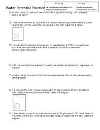 An excellent web resource for this lab. Water Potential Worksheets Teaching Resources Tpt