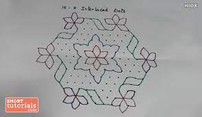 Please like,share the video and. Leaf And Flower Kolam With 15 Interlaced Dots