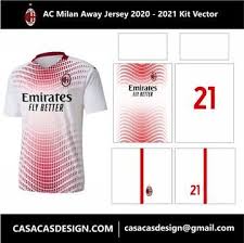 Unik jersey bola psg away 2020 2021 player issue vaporknit top quality murah. Ac Milan Away Jersey 2020 2021 Kit Vector Ac Milan Jersey Milan
