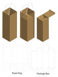 Download Box And Bag Dieline For Bottle Package Mockup Bottle Packaging Bottle Design Packaging Packaging Template Design