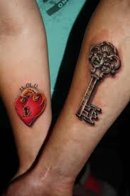 Love heart lock key tattoo. 24 Cute Heart Key Tattoos