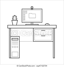 The impressive thin computer desk desk awesome nice thin computer interior design in attractive is one of the pictures that are related to the picture before in the collection gallery. Computer Desk Thin Line Style Computer Desk In Thin Line Workplace With Table And Monitor Element Of Office Furniture Canstock