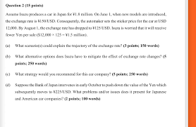Maybe you would like to learn more about one of these? Question 2 15 Points Assume Isuzu Produces A Car In Chegg Com
