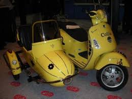 Yellow Vespa And Sidecar Sidecar Vespa Vehicles