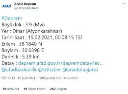 Saat 09:14'teki deprem yerin 6.3 kilometre derinliğinde kaydedildi. Son Dakika Afyonkarahisar Da Deprem Mi Oldu Afyon Da Kac Buyuklugunde Deprem Oldu Merkez Ussu Neresi Haberler