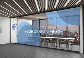 Modern Office With Glass Wall Mockup Sponsored Office Modern Glass Mockup Wall Ad In 2020 Glass Wall Office Glass Wall Modern Office
