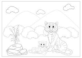 Download and print these cute tiger coloring pages for free. Coloring Pages For Kid With Cute Tiger Crella
