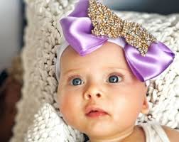 Handmade Pink Bow Baby Headband: Silver Diamante Crown