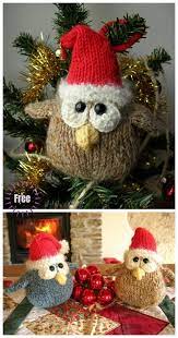 Different sizes, weights, and textures of yarn are used. Christmas Knit Owl Ornaments Free Knitting Patterns Christmas Knitting Patterns Free Knitted Christmas Decorations Knit Christmas Ornaments