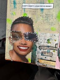 Made background with pains and stamps, used magazine image and added a  quote.