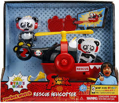 Ryan loves doing lots of fun things like pretend play, science experiments, music videos, skits, challenges, diy ek doodles are the cartoon animated adventures of emma and kate, ryan's little sisters. Ryans World 253193001 Panda Mit Hubschrauber 15 2 Cm Mehrfarbig Amazon De Spielzeug