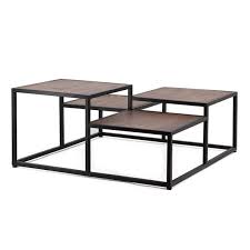 55 cm • matière : Table De Salon En Metal Et Bois Differents Niveaux