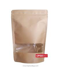 Download 2 Oz Kraft Window Stand Up Pouch Pouch Packaging Plastic Food Packaging Resealable Pouch