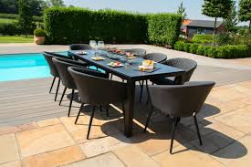If you're adding to your outdoor space, it's hard to go wrong with a fire pit table set as a centerpiece for your patio furniture. Ambition 8 Seat Rectangular Firepit Dining Set Charcoal Elements