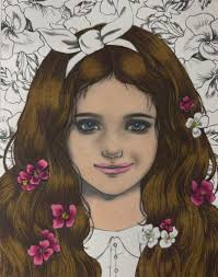 WIP while watching Teaching Adult Coloring With ILene Vick Talking Through  How I Color. Book: City and Girl by Korean