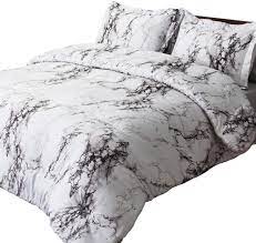 Full star full star full star full star half star. Amazon Com Bedsure Comforter Set Marble Printed Full Queen White 3 Piece Set Super Soft Microfiber Bedding For All Seasons Reversible Down Alternative Comforter With 2 Pillow Shams Kitchen Dining