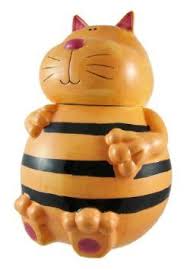 Orange Striped Cat Cookie Jar Kitty Food Storage Kitchen Dining Amazon Com Cat Cookie Jar Cookie Jars Vintage Cat Cookies