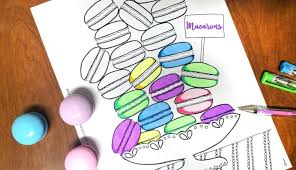 Free printable coloring pages for kids! Free Printable Macarons Coloring Page For Grown Ups