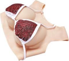 Silicone Breast Forms for Crossdressers F Cup Cosplay Fake Breast Plates  with Lightweight Cotton Filler (1, F Cup) at Amazon Womens Clothing store