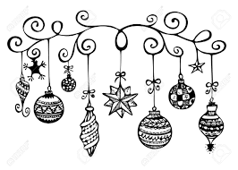 Images for use as movable pieces also included. Christmas Tree Ornaments Clipart Black And White Christmas Doodles Christmas Drawing Christmas Sketch