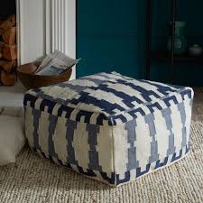 It makes it look so much better when it's tighter. Kew Dhurrie Pouf West Elm Cube Ottoman Beach House Accessories Dhurrie
