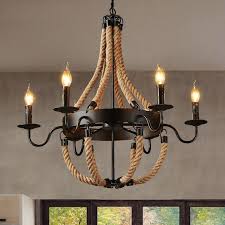 retro designer rope pendant light rh loft lamp industrial iron nordic dining room bedside bar vintage luminaire pendant hanglamp touw lamp vintage kroonluchter