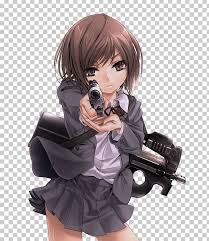 Code geass the queen pin herself, kallen. Girls With Guns Anime Drawing Gunslinger Girl Png Clipart Anime Anison Black Hair Brown Hair Cartoon