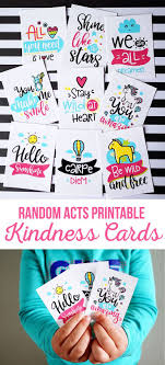 Random Acts Printable Kindness Cards Kindness Activities Kindness Projects Cards