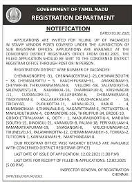 The registration & stamps department is one of the oldest wings of the government. Https Www Drona In Tn Registration Department Recruitment