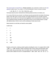 Learn roman numbers in just 1 minute and construct all roman numerals by yourself with a amazing trick which is described in this video i . Roman Numerals Pdf