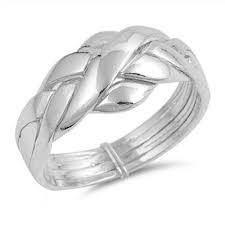 Do not use excessive force in trying to assemble the the rings together as this can damage the shape of each ring. 925 Sterling Silver Unisex 4 Piece Puzzle Ring Band Size 5 15 Pastandpresentjewelry On Artfire