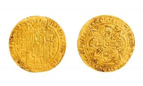 « the empire strikes back with it's new location. Rare 14th Century Gold Coin Discovered In Bureau S Secret Drawer Gold Coins 14th Century 18th Century Porcelain